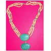 Turquoise and pearls necklace.