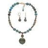 Single-Strand Necklace and Earring Set with Blue Sky Jasper Gemstone Beads