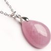 Quartz Necklace, Pink Stone Pendant