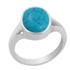 Ratti Genuine Turquoise (Firoza) Gemstone Silver Ring